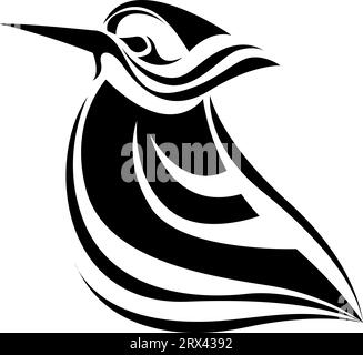 Spechte-Tattoo, Tattoo-Illustration, Vektor auf weißem Hintergrund. Stock Vektor