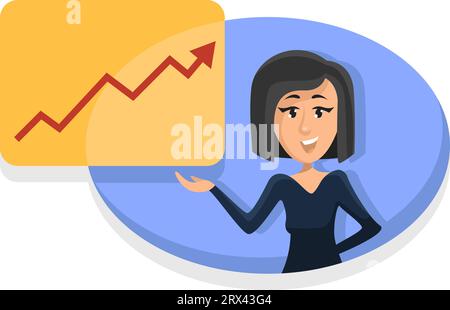 Geschäftsfrau, Illustration, Vektor auf weißem Hintergrund. Stock Vektor