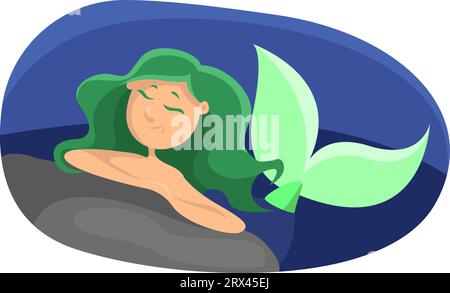 Wassernymphe, Illustration, Vektor auf weißem Hintergrund. Stock Vektor