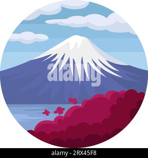Schneebedeckter Berg, Illustration, Vektor auf weißem Hintergrund. Stock Vektor
