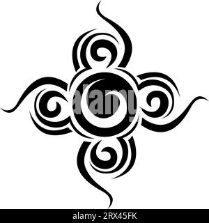 Großes Blumentattoo, Tattoo-Illustration, Vektor auf weißem Hintergrund. Stock Vektor