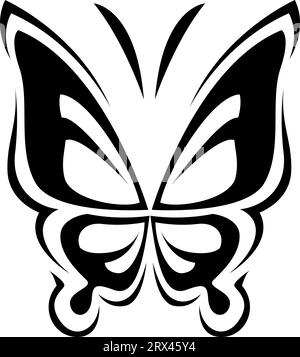 Schmetterlings-Tattoo, Tattoo-Illustration, Vektor auf weißem Hintergrund. Stock Vektor