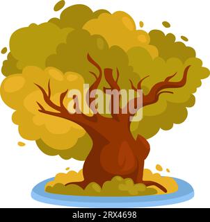 Große Eiche, Illustration, Vektor auf weißem Hintergrund. Stock Vektor