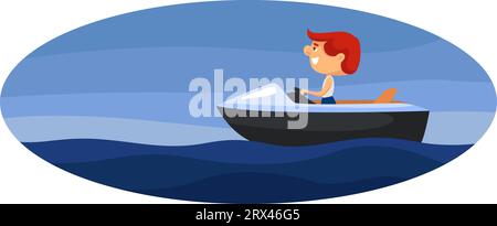 Wasserfahrrad, Illustration, Vektor auf weißem Hintergrund. Stock Vektor