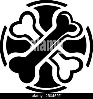 Knochen-Tattoo, Tattoo-Illustration, Vektor auf weißem Hintergrund. Stock Vektor