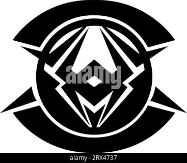 Rundes schwarzes Tattoo, Tattoo-Illustration, Vektor auf weißem Hintergrund. Stock Vektor