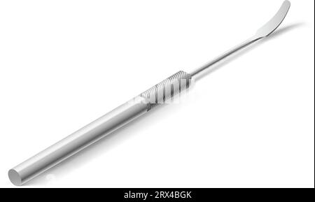 Grundlegendes Zahnmedizinisches Instrument - Molt Periost Elevator. Medizinische Geräte für die Zahnpflege. Zahnhygiene und Gesundheitskonzept auf Weiss Stock Vektor