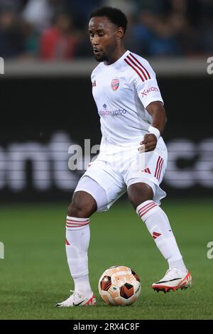 Bergamo, Italien. September 2023. John Yeboah von Rakow während des UEFA Champions League-Spiels im Stadio Di Bergamo, Bergamo. Auf dem Bild sollte stehen: Jonathan Moscrop/Sportimage Credit: Sportimage Ltd/Alamy Live News Stockfoto