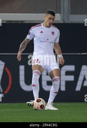 Bergamo, Italien. September 2023. Bogdan Racovitan aus Rakow während des UEFA Champions League-Spiels im Stadio Di Bergamo, Bergamo. Auf dem Bild sollte stehen: Jonathan Moscrop/Sportimage Credit: Sportimage Ltd/Alamy Live News Stockfoto