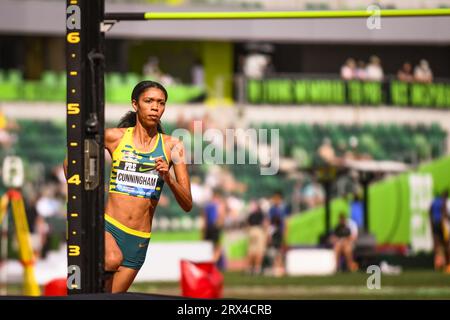 Vashti Cunningham (USA) bereitet sich auf den Hochsprung der Frauen bei den Diamond League Championships im Pre-Classic o in einer Höhe von 6-2 (1,91 m) vor Stockfoto