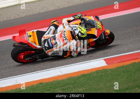 BUDDH, Indien. , . Joan mir, Repsol Honda Team, während der DORNA & FIM Moto GP Championship 2023 Runde 13. Buddh Circuit, Indian Motorcycle Grand Prix am Freitag, 22. September 2023. Bild & Copyright © Nikolaz GODET/ATP Images (GODET Nikolaz/ATP/SPP) Credit: SPP Sport Press Photo. Alamy Live News Stockfoto