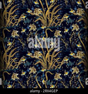 Nahtloser, trendiger Textil- und Tapetendruck Stock Vektor