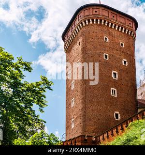 Sandomir Tower – einer der drei derzeit bestehenden Wawel Towers, Krakau, Polen. Stockfoto