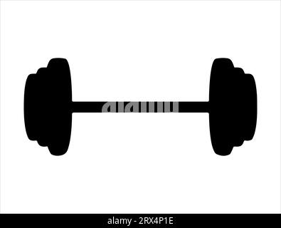 Barbell Silhouette Vektor Kunst weißer Hintergrund Stock Vektor