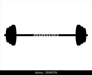 Barbell Silhouette Vektor Kunst weißer Hintergrund Stock Vektor