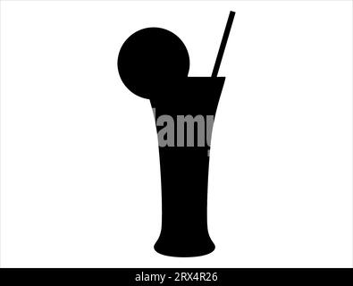 Cocktail Silhouette Vektor Kunst weißer Hintergrund Stock Vektor