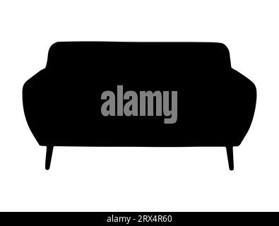 Couch Silhouette Vektor Kunst weißer Hintergrund Stock Vektor