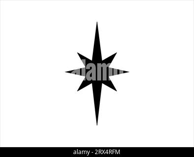 Vektorgrafiken mit verlängerter Sternsilhouette Stock Vektor