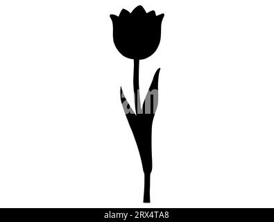 Tulip Silhouette Vektor Kunst weißer Hintergrund Stock Vektor