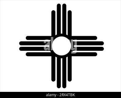 Zia-Symbol-Vektor-Kunst weißer Hintergrund Stock Vektor