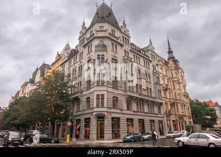 Prag, Tschechische Republik - 17. August 2010: Haus U Dvou Malorusek Stockfoto