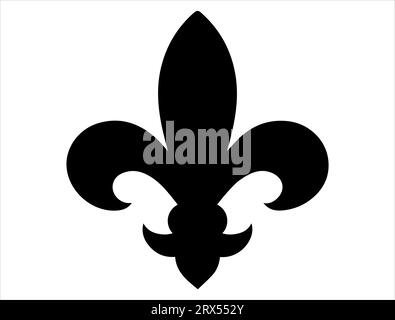 Fleur de Lis Silhouette Vektor Kunst weißer Hintergrund Stock Vektor