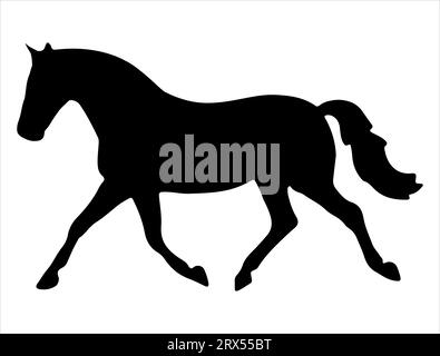 Pferd Silhouette Vektor Kunst weißer Hintergrund Stock Vektor