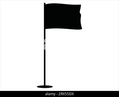 Golfflagge Silhouette Vektor Kunst weißer Hintergrund Stock Vektor