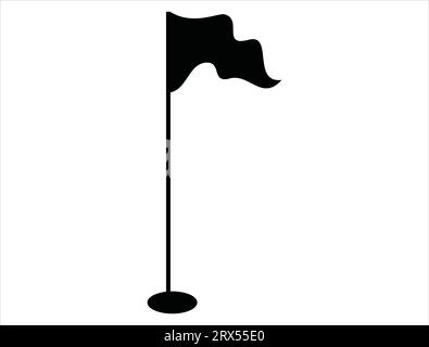 Golfflagge Silhouette Vektor Kunst weißer Hintergrund Stock Vektor