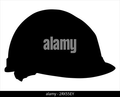 Hard hat Silhouette Vektor Kunst weißer Hintergrund Stock Vektor