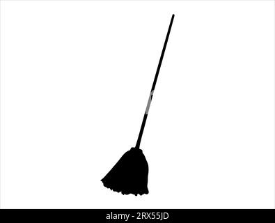 Mopp-Silhouette-Vektor-Kunst weißer Hintergrund Stock Vektor