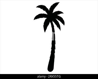 Palme Silhouette Vektor Kunst weißer Hintergrund Stock Vektor