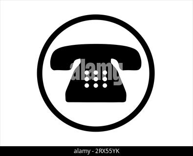 Telefonsymbol Silhouette Vektor Kunst weißer Hintergrund Stock Vektor