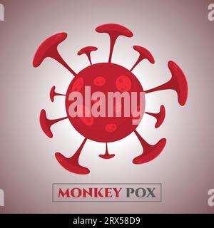 Monkey Pox Virus, Vektor-Illustration des flachen Stil Virus Ausbruch Pandemie Logo Design Stock Vektor