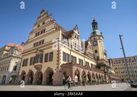 Altes Rathaus, Markt, Leipzig, Sachsen, Deutschland Stockfoto