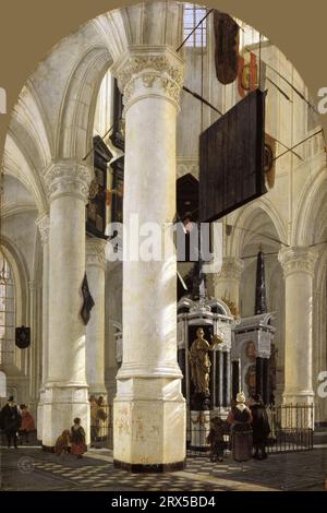 Gerard Houckgeest – das Grab von Wilhelm dem Schweigenden in der Nieuwe Kerk in Delft 1651, 56 x 38 cm. Stockfoto