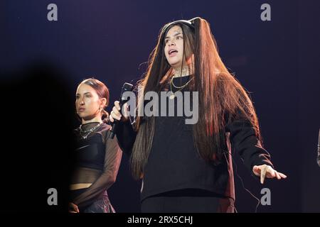 Sängerin Ptazeta während ihres Auftritts beim Spotify EQUAL fest Konzert im Wizink Center am 22. September 2023 in Madrid, Spanien. Stockfoto