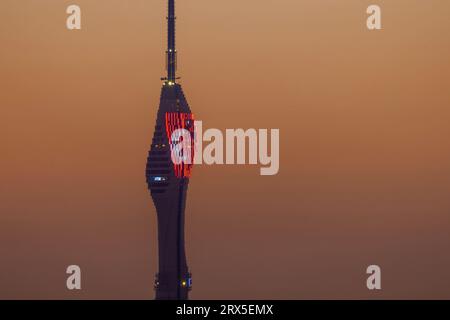 Camlica Hill, Fernsehturm (Kucuk Camlica TV-Radyo Kulesi) Stockfoto