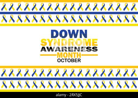 Oktober ist Down Syndrome Awareness Month. Vektorillustration. Geeignet für Grußkarten, Poster und Banner. Stock Vektor