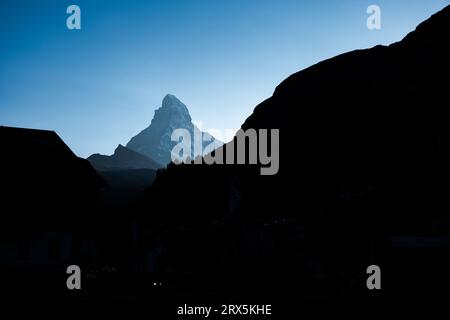 Matterhorns Blick aus Zermatt Stockfoto