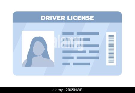 Personalausweis. Persönliche Daten. Ausweisdokument mit Personenfoto. Benutzer- oder Profilkarte. Führerschein. Flacher Stil. Vektorillustration Stock Vektor