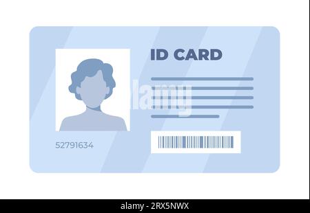 Personalausweis. Persönliche Daten. Ausweisdokument mit Personenfoto. Benutzer- oder Profilkarte. Führerschein. Flacher Stil. Vektorillustration Stock Vektor