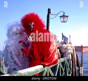 Der Karneval in Venedig dauert genau 10 Tage, beginnt am Wochenende vor dem normalen Karneval und endet am Aschermittwoch, Carnevale di Venezia Stockfoto