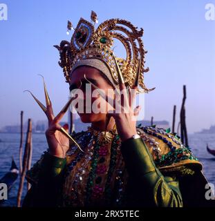 Der Karneval in Venedig dauert genau 10 Tage, beginnt am Wochenende vor dem normalen Karneval und endet am Aschermittwoch, Carnevale di Venezia Stockfoto