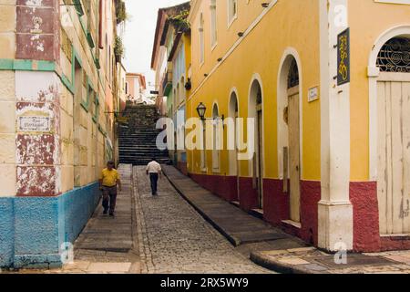 Beco Catarina Mina Gasse, historisches Zentrum von Sao Luis, Maranhao Staat, Brasilien Stockfoto