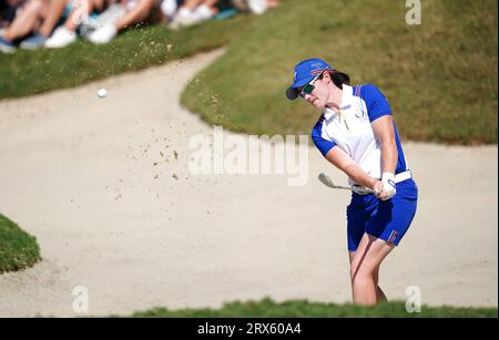 Leona Maguire aus Europa am 17. Tag des zweiten Solheim Cup 2023 auf der Finca Cortesin in Malaga. Bilddatum: Samstag, 23. September 2023. Stockfoto