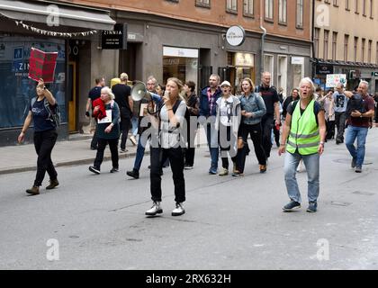 STOCKHOLM, SCHWEDEN - 22. SEPTEMBER 2023: Greta Thunberg und Freitag für die Zukunftsdemonstration in Stockholm Stockfoto