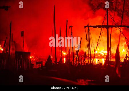 Frankreich, Loiret (45), Orleans, Loire River Festival 2023, traditionelle Segelbootveranstaltung Stockfoto