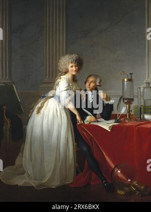 Antoine Laurent Lavoisier, 1743 – 1794, und Marie Anne Lavoisier, 1758 – 1836, Ölgemälde des französischen Künstlers Jacques Louis David, 1788 Stockfoto