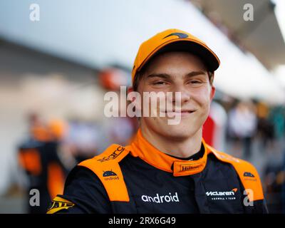 Suzuka Grand Prix Circuit, 23. September 2023: Oscar PiNG(aus) im Parc Ferme nach dem Qualifying auf dem 2. Platz während des Japan Formel 1 Grand Prix 2023. Corleve/Alamy Live News Stockfoto